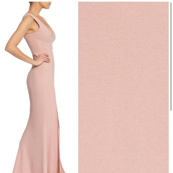 Dress the Population Sandra Plunge Crepe Trumpet Gown - Picture 4 of 5